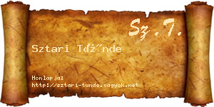 Sztari Tünde névjegykártya