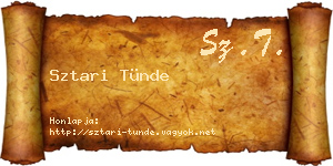Sztari Tünde névjegykártya